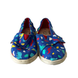 Tom's Boys Blue Dinosaurs Shoes size: 5 Toddler